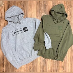 Set of 2 Peterson CAT Hoodies. Size XL